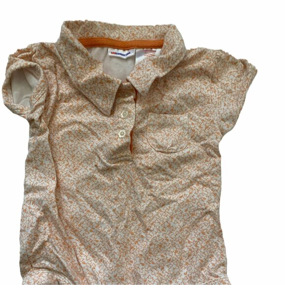 Kid Connection Baby Girl Bodysuit Size 12M Snap Close Floral Orange Smoothie - Picture 4 of 4